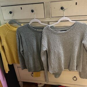Elegant Gray and Yellow Women's Sweater Collection
